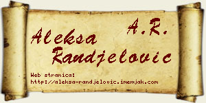 Aleksa Ranđelović vizit kartica